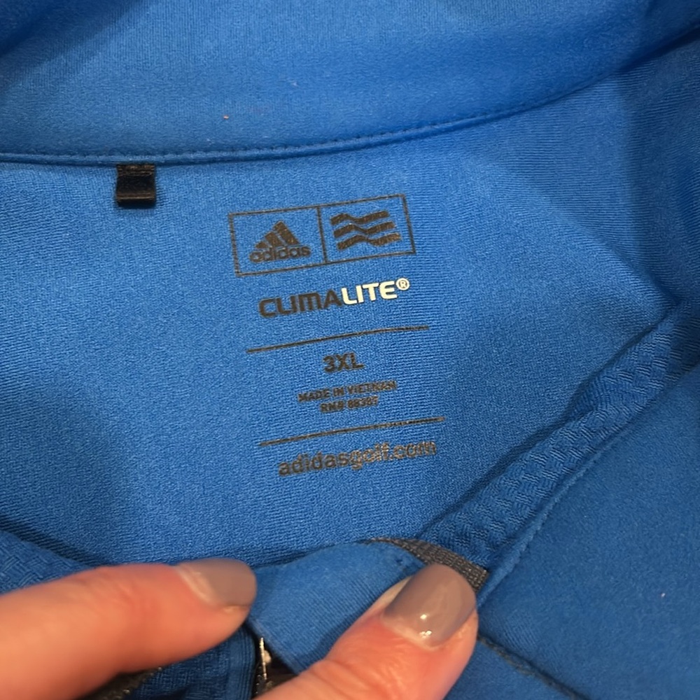 Bundle adidas 3xL blue quarter zip and gray polo - Picture 3 of 7